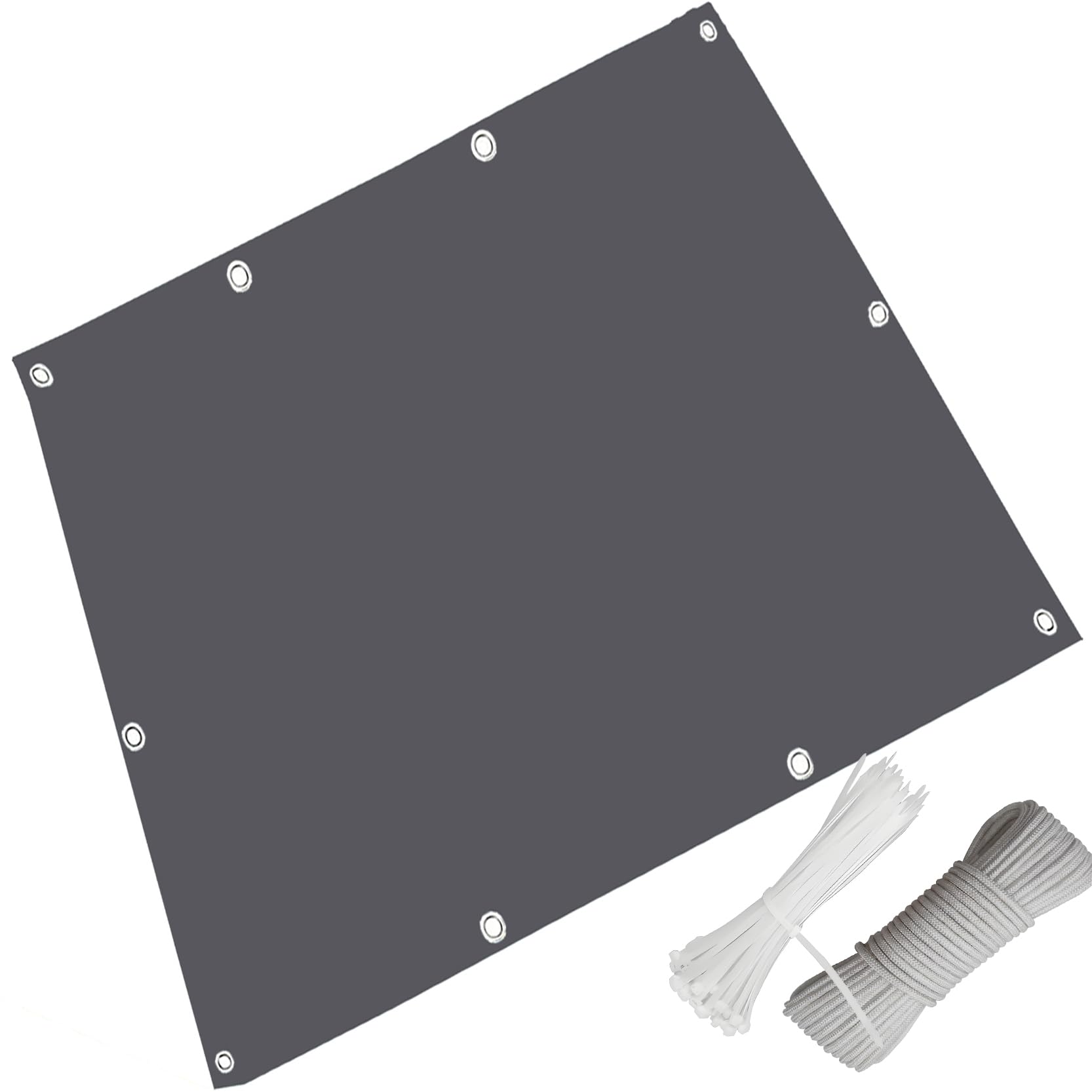 Voile d'ombrage rectangulaire étanche de qualité supérieure gris foncé 1 x 2,8 m