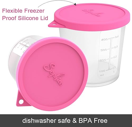 Miniatura 8 de SOPHICO Mini recipientes de helado de 8 onzas con tapas de silicona, tinas de almacenamiento para congelador para helados caseros, preparación de