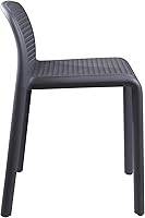 Vista 5 de CozyBlock Punch - Silla de comedor apilable perforada para interior y exterior, juego de 2 unidades (gris oscuro)
