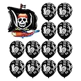 ★ Ein Korsar folien luftballons und zwölf 30 cm luftballons, leicht zu Kinderaugen zu fangen.