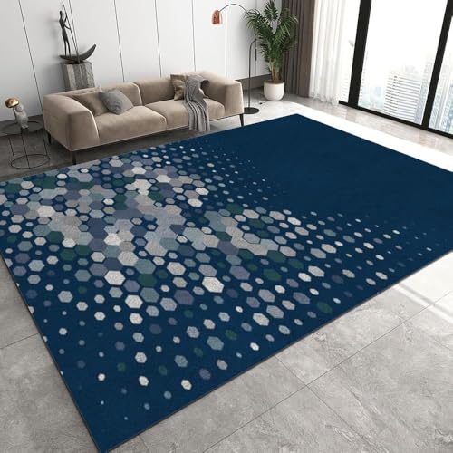 Tapis de bureau à impression 3D géométrique toucher doux en polyester 120 x 160 cm - 2