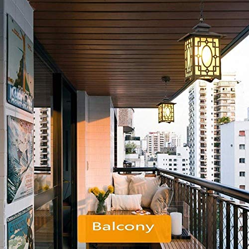 Chandelier extérieur rétro plafonnier imperméable aluminium E27 pour balcon - 6