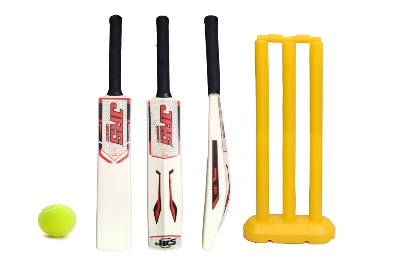 R N Enterprises Cricket Kit for Boys (1 Plastic Cricket Bat, 1 Stumps Set and 1 Ball) Plastic Cricket Set (Age Group 9 to 11 Year, Size 4)-image-48