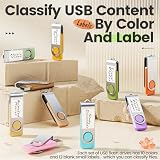Pendrive 4 GB, 10 sztuk, Pamięć USB 2.0 z obrotową metalową obudową, Kolory Morandi Mix, Pamięć Flash USB 4 GB, z Smyczą i Pustymi Naklejkami do Oznaczania, do Przechowywania Danych