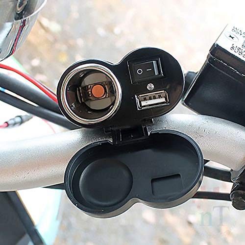 Carregador USB para Celular e GPS com Acendedor de Cigarro para Moto e Bicicleta Elétrica YF-122
