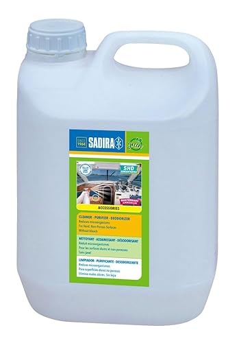 Sadira SHD Limpiador Purificante Desodorizante Concentrado Alta Rentabilidad para Barcos y Césped Artificial: 5 litros Rinden hasta 250 litros De Solución Activa