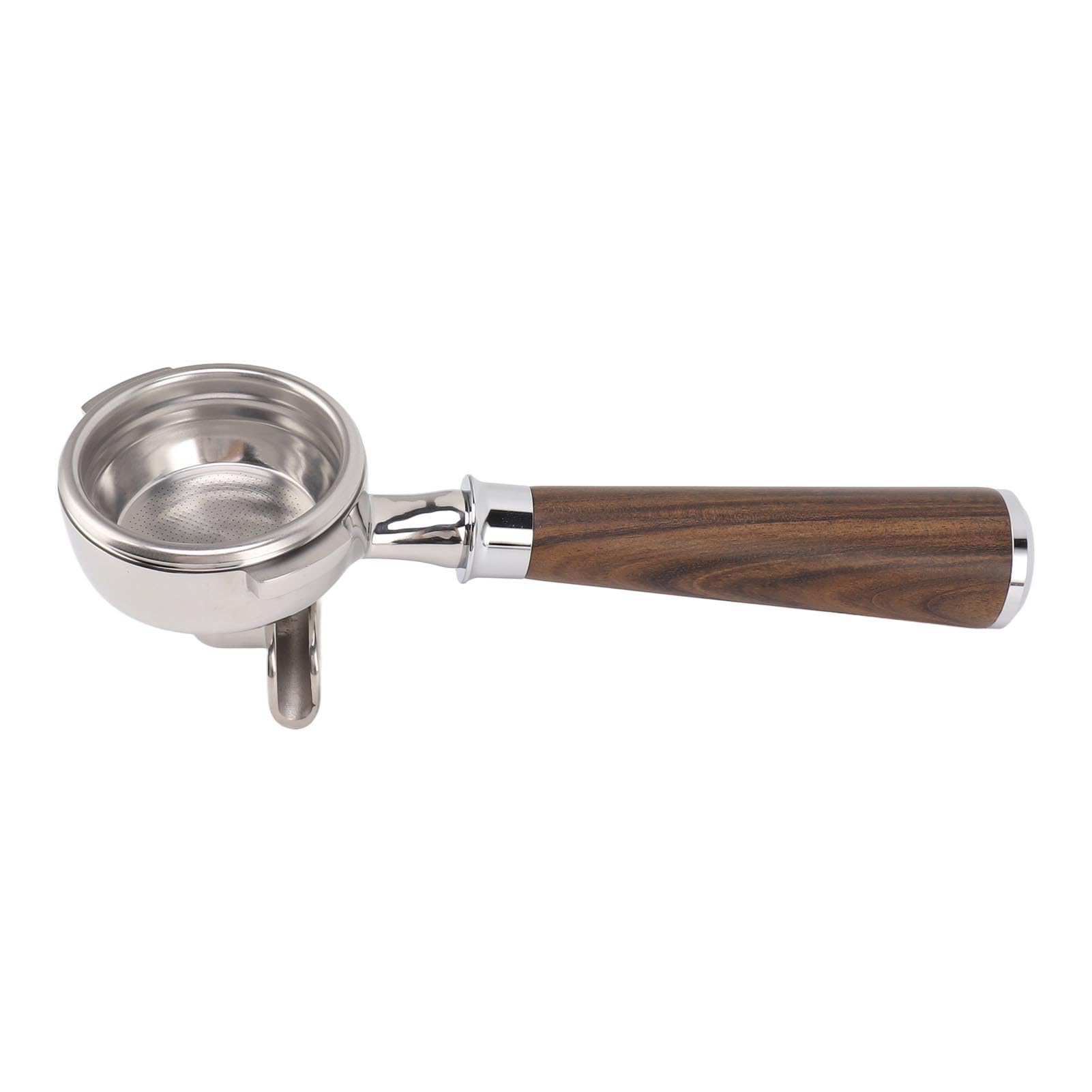 Kaffeezubehör, 2 Ausgießer, Holzgriff 58 Mm, Filterhalter für Kaffeemaschinen aus Edelstahl für die Küche (Geben Sie einen schwarzen Säurezweig ein)