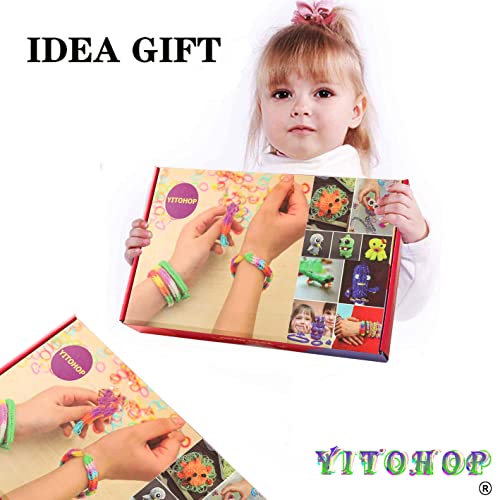 image for YITOHOP 12080+ Loom Bands Kit, Rubber Bands for Bracelet Making Kit, D