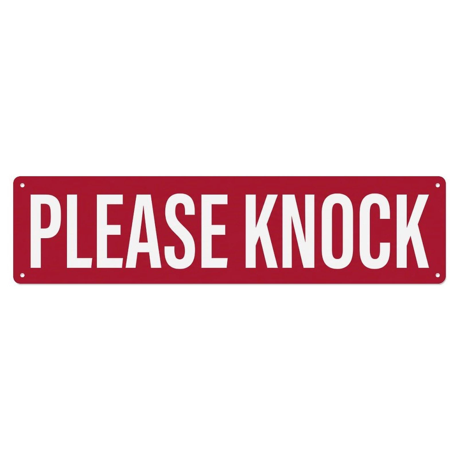 Please Knock Door Entry Metal Tin Sign