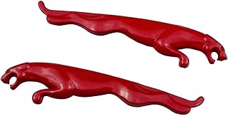 Kaber Trade Kaber Trade 3D Metal Car Sticker Tiger Metal Emblem Trunk Rear Body Badge for Jaguar - 2 Piece Red Size 9.5cm by 2cm - Kaber Trade