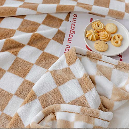 Andreannie Flannel Throw Blankets Buffalo Plaid Decor Checkerboard Grid Pattern Ultra Fluffy Cosy Lightweight Throw Blanket Home Office Decorative For Bed Couch(Khaki, Throw:51X63 In)… #TOP2