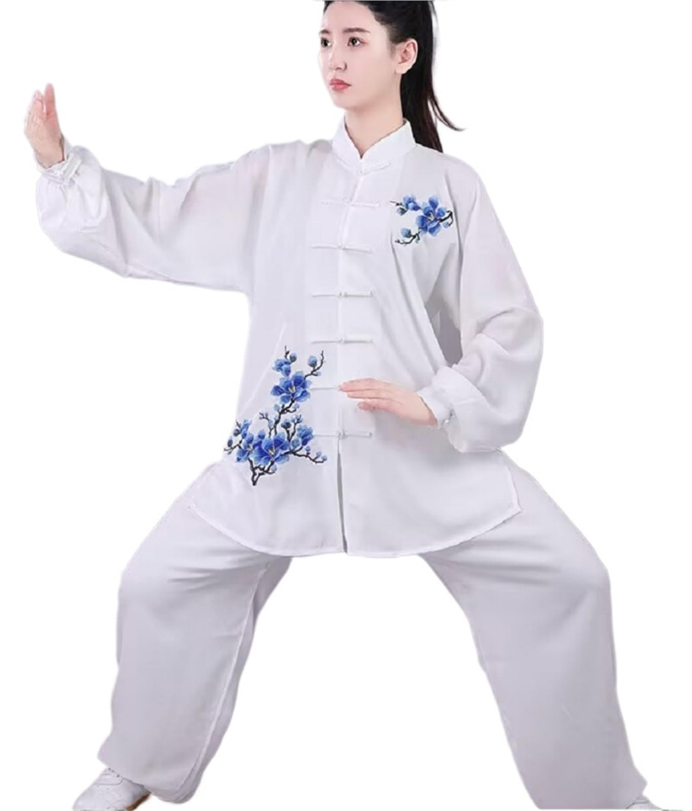Vêtements Tai Chi en coton et lin brodés de fleurs, costume d'arts martiaux Kung Fu, ensembles veste pantalon Sport Pour hommes et femmes
