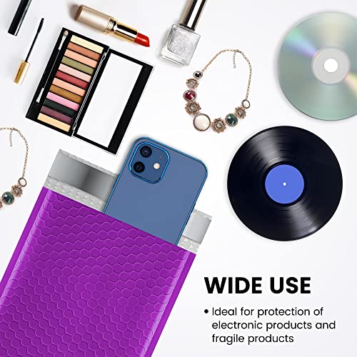 Image of Fuxury 500 Pack Purple Bubble Mailers 6x10 Inch, Small Bubble Shipping Envelopes#0 Thick Bubble Padded Mailer Strong Adhesion Padded Envelopes for Mailing Jewelry,Makeup