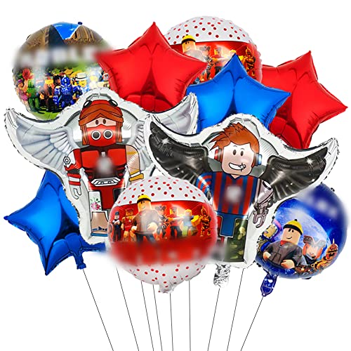 Décoration de Fête à Thème, 10pcs Roblox Ballons en Aluminium, Roblox Fête d'anniversaire Ballons, Helium est Autorisé, pour Feuille Ballon,Garçon Fille Anniversaire Décoration Cover