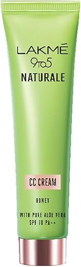 LAKMÉ 9 To 5 Naturale CC Cream, Honey, Spf 30 With Aloe Vera, Conceals Dark Spots & Blemishes, 30 g