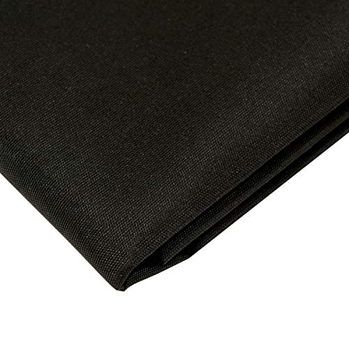 Canvas Waterproof Fabric 6OZ 58 Inches Wide by The Yard (Black,1 Yard)