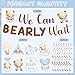 VorkiVecKi Bear Baby Shower Decorations - We Can Bearly Wait 10PCS Teddy Decorations Cute Blue Babys Decor Hanging Banner Swirls Decoration Kit for Boys Gender Reveal Sign Announcement Party Supplies