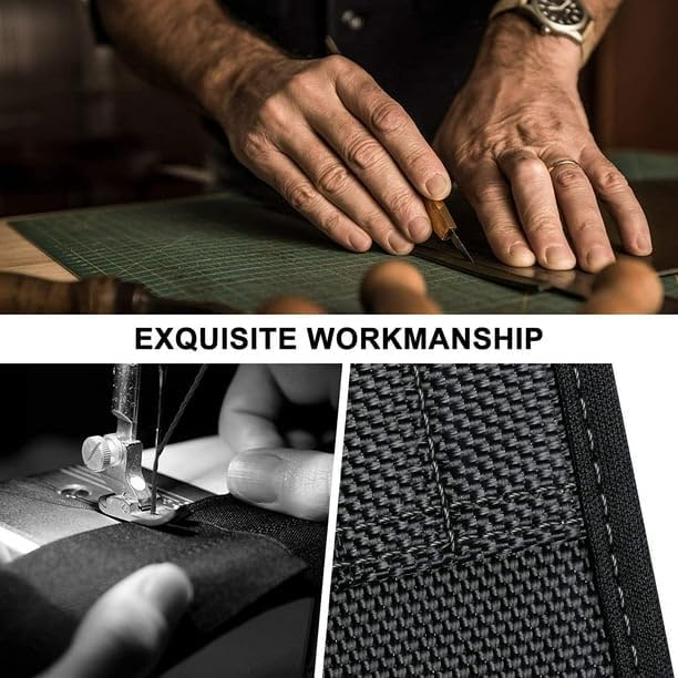 Miniatura 3 de GW USA - Funda para Nokia C110 / C210 / C300 / G100 funda de nailon con clip para cinturón con clip de metal - negro