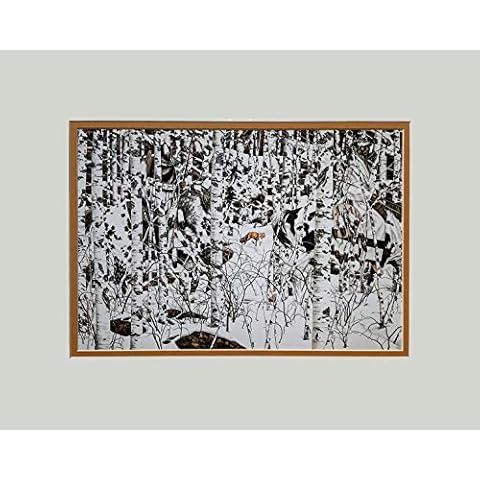 Bev Doolittle Woodland Encounter 11 x 14 Matted Art Print Fits a standard 11" x 14" Frame Cover