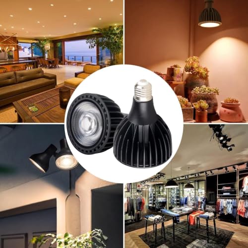 PAR30 LED Bulb 25W 2500 Lumens 4000K Cool White, Dimmable PAR30 Flood Light Bulb, 200W Halogen Replacement, COB LED Spotlight with Black Aluminum Housing, CRI85+ Flicker Free, E26 Base, Pack of 1 by Lampechos - Used condition - Image 6