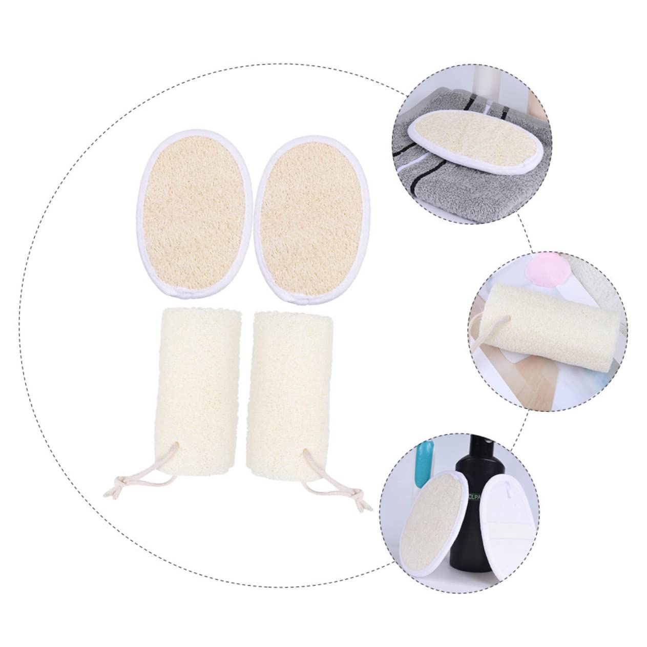 Housoutil 8piezas Esponjas Exfoliantes De De Cilíndricas Planas Para Ducha y Baño De Cuidado y Efectivas Para Exfoliación y Limpieza De
