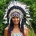 Novum Crafts Feather Headdress | Native American Indian Inspired | Black/white
