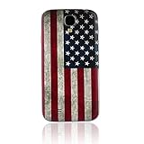 Nsiucion Samsung Galaxy S4 Battery Back Cover, Ancientry USA Flag Texture Replacement Housing Door Plastic Back Cover for Samsung Galaxy SIV S4 i9500 i9505
