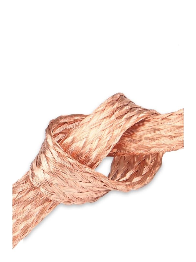 Cable de conexión trenzado de cobre estañado de 1/2/5 m, 1,5/4/6/10/25/35 mm², cinta conductora, desoldadora, soldadura trenzada, cobre (cobre estañado, 28 mm de ancho, 25 mm2_10 m)