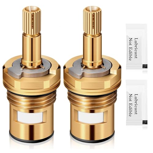 Enhon 2 Pack Faucet Cartridge Compatible with American Standard 994053-0070a or 994053-0070a/H Bathroom Bathtub Faucet Stem Replacement, 4z-24h Hot and Cold Replacement Stem, Brass