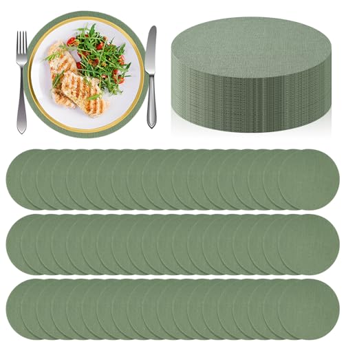 100 Pack Sage Green Burlap Placemats for Wedding Decorations –