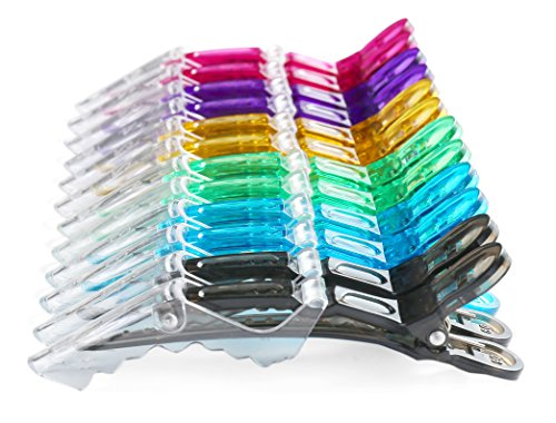 image for Onedor 12 pcs Transparent Professional Hair Stylist Hair Clips. Salon 