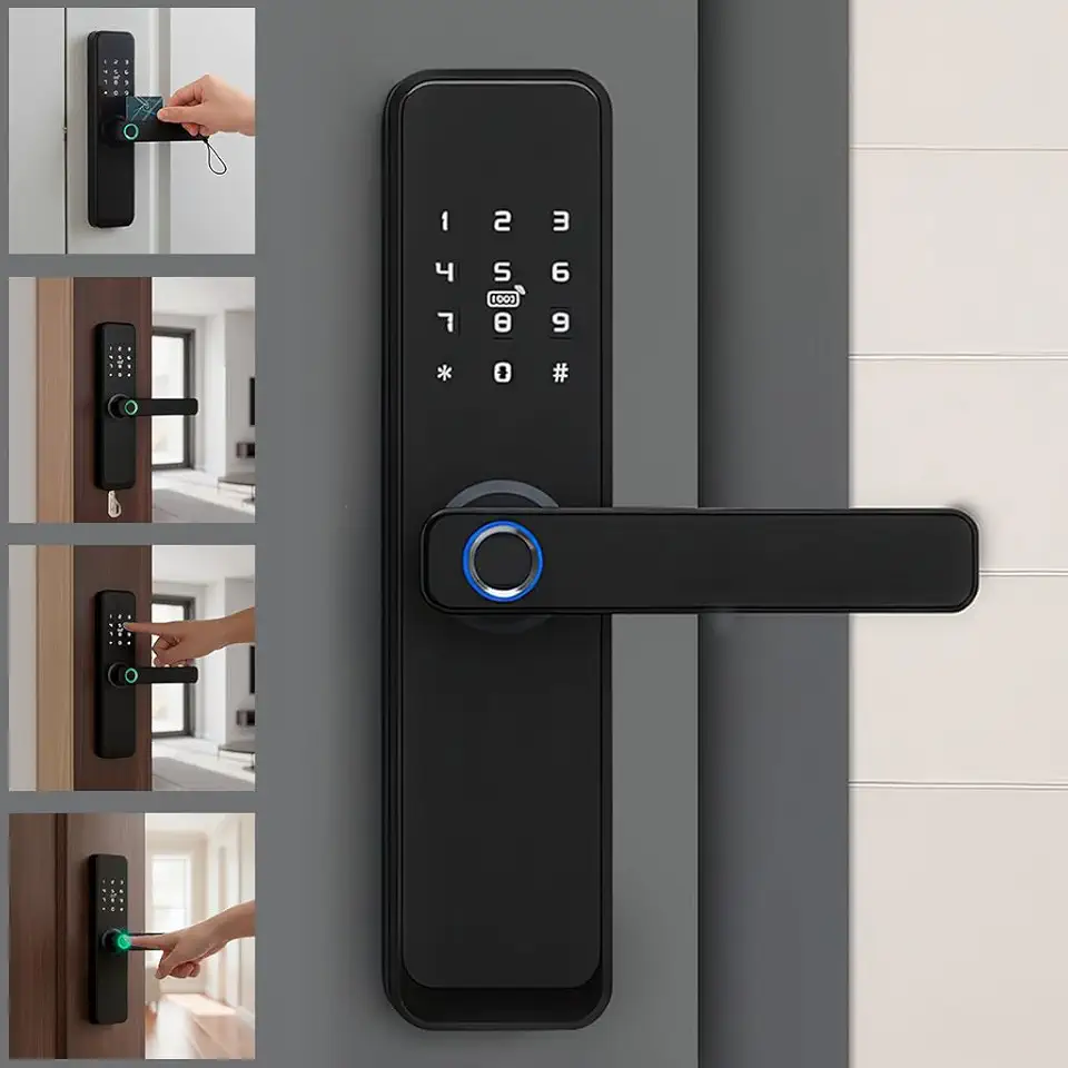 Fechadura Eletrônica Inteligente Digital Com Biometria Wifi Chave Senha