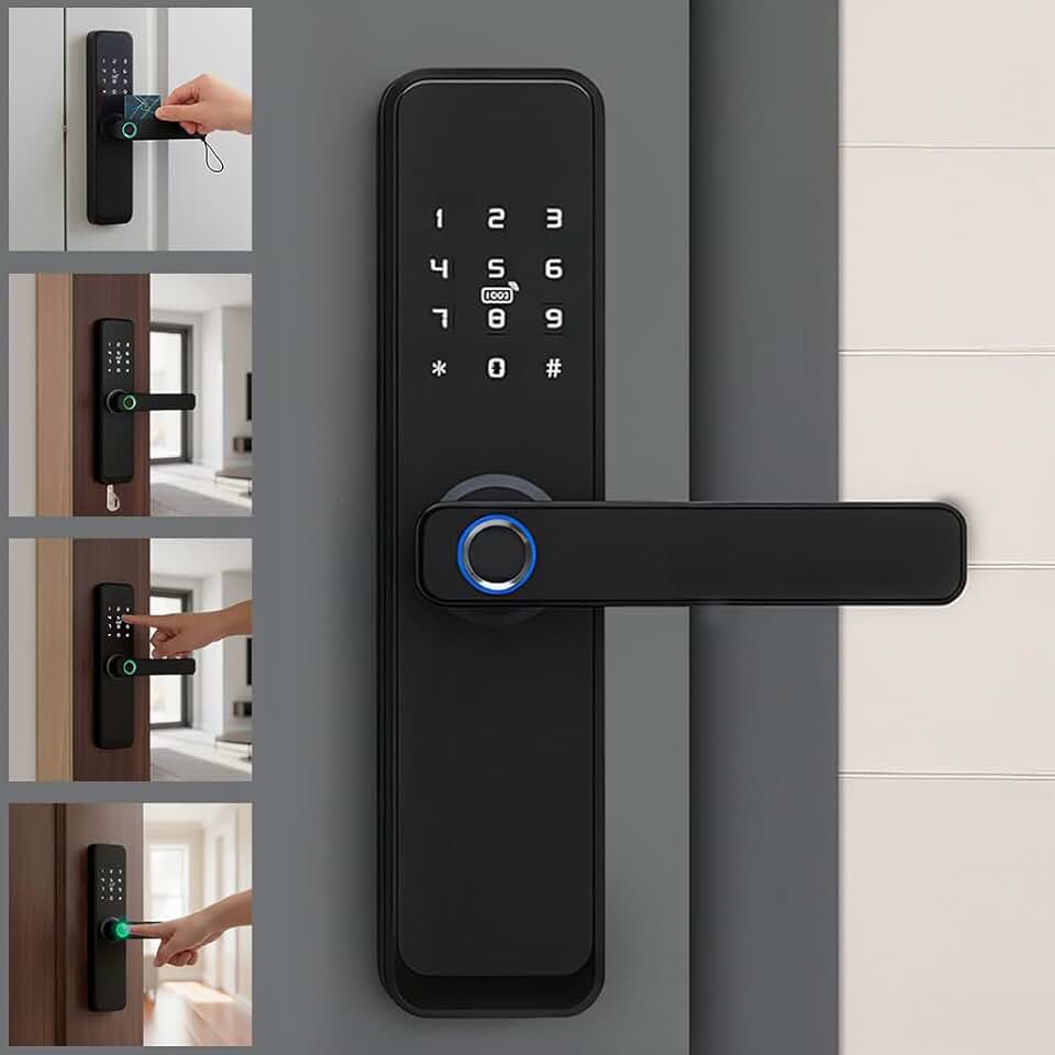 Fechadura Eletrônica Inteligente Digital Com Biometria Wifi Chave Senha