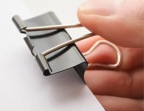 Miniatura 4 de 120 clips para carpeta, abrazaderas de papel surtidas de 6 tamaños, clips de carpeta de papel, clips plegables de metal con caja para suministros de