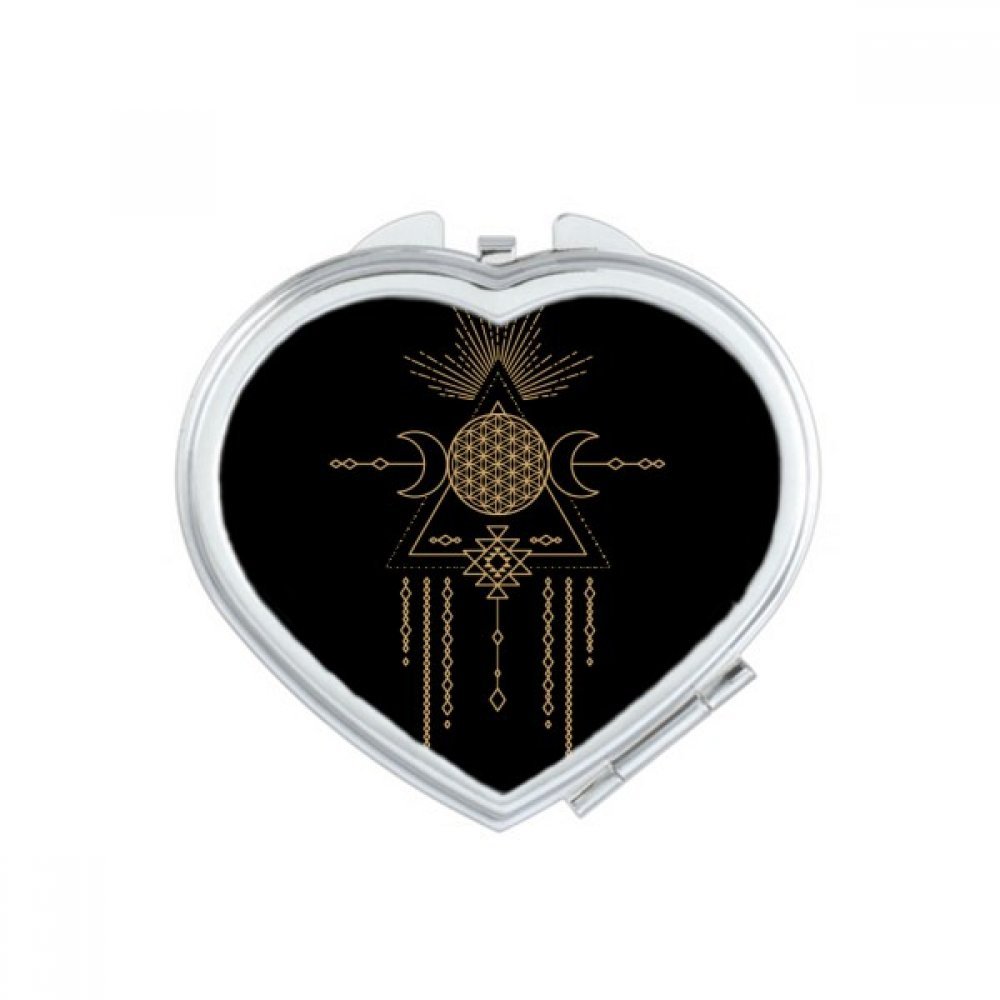 Miroir de main multicolor géométrie totem pour sac et voyage