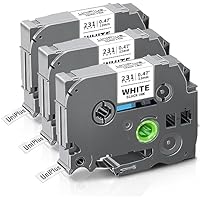 UniPlus 3x Cinta de Etiquetas Compatible para Brother Tze-231 Tz