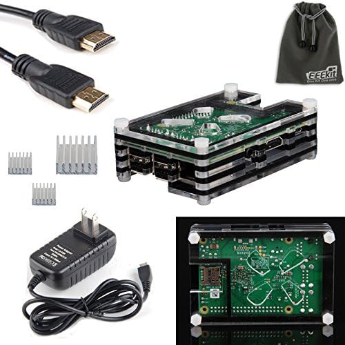 EEEKit 8 in 1 Starter Kit for Raspberry Pi 2/B+, Case Box, Cooling Fan ...