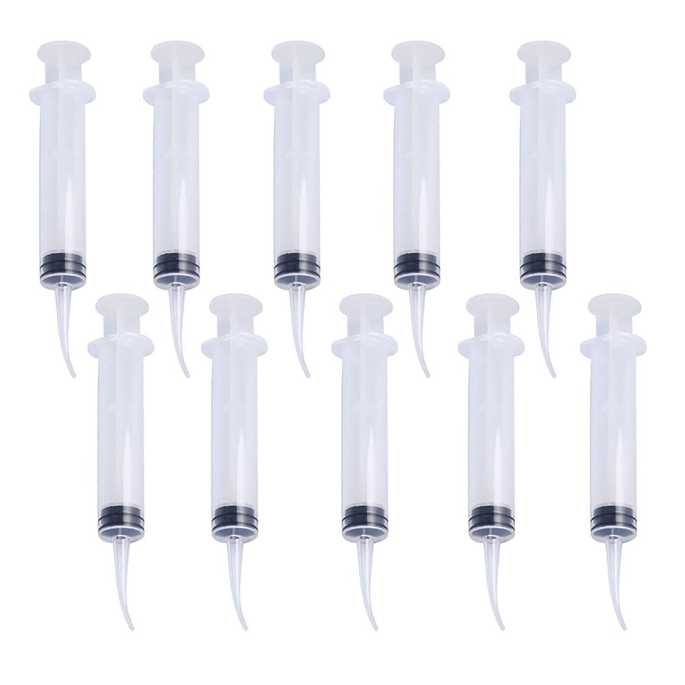 Teeth Syringe, 50 Pack Dental Irrigation Curved Syringes