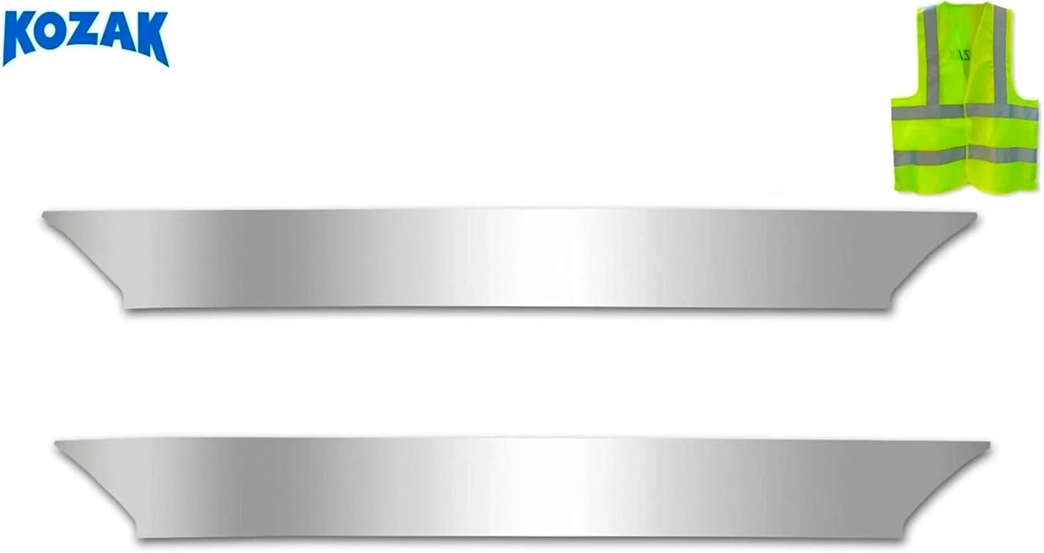 KOZAK Top Kick Panels Chrome Trim Set - Right Passenger Side and Left Driver Side - Compatible with Volvo VNL Trucks 2004-2017 Plus Logo Emblem and Vest