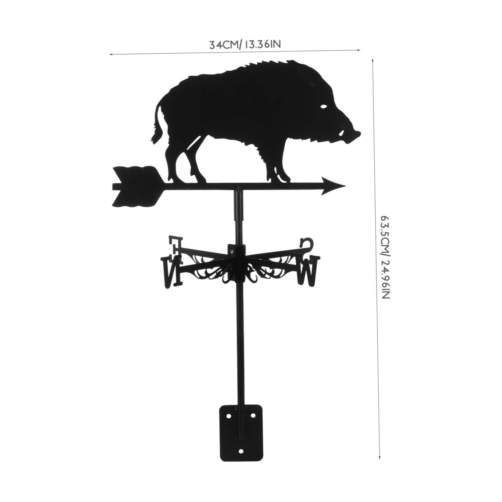 Girouette de Jardin Indicateur de Direction Vent Décoration Extérieure Durable pour Toit Garage Accessoire de Jardin Élégant Design Animaux Sanglier
