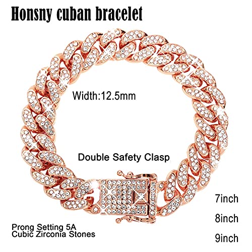 Honsny Cuban Link Anklet Bracelet For Women Men Rhinestone Butterfly Bracelets Anklets 18K Gold Bracelet For Men Boys Bling Diamond Iced Out Cuban Link Bracelets Chain For Teen Girls Hip Hop Jewelry #TOP4