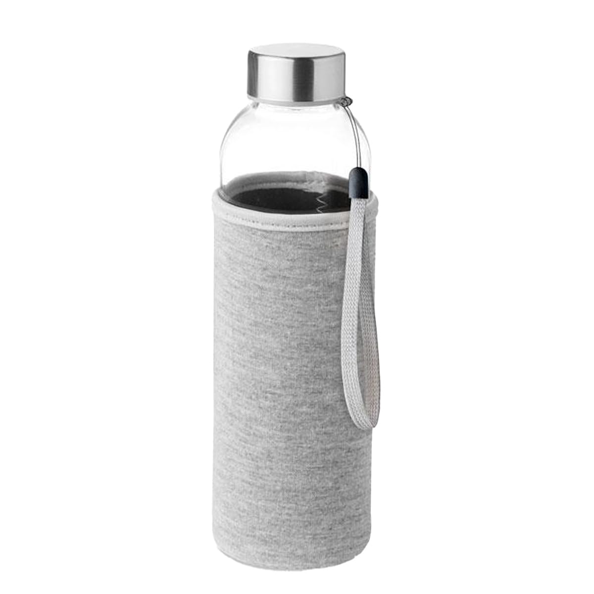 Glass Water Bottle with Grey Sleeve