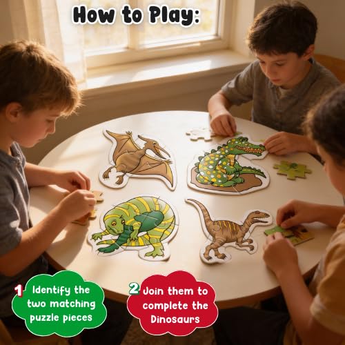 Image of Creative's Early Puzzles Step 1 -Dinosaurs Puzzle | Educational Puzzles Game | Fun to Learn Game | Knowledge of Dinosaurs for 3 & Up Kids