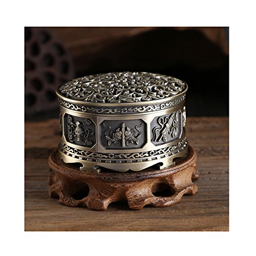 xiduobao bronce Retro aleación de zinc metal soporte de incienso quemador de incienso y vela soporte pebetero, Home Décor