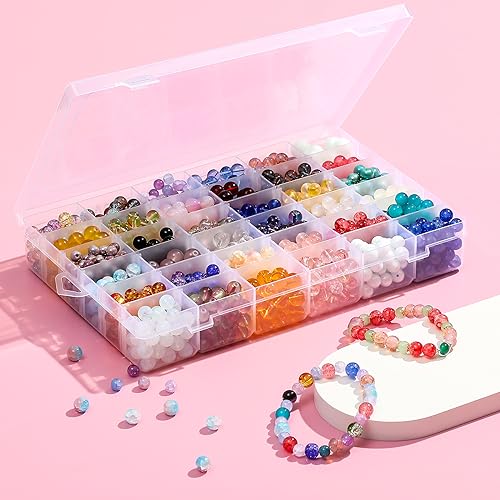 2 Pack 36 Grids Clear Plastic Organizer Box with Adjustable Dividers, Small Craft Organizers and Storage, Compartment Container for Bead, Nail, Jewelry, Art, DIY Crafts, Fishing Tackle, Small Items2