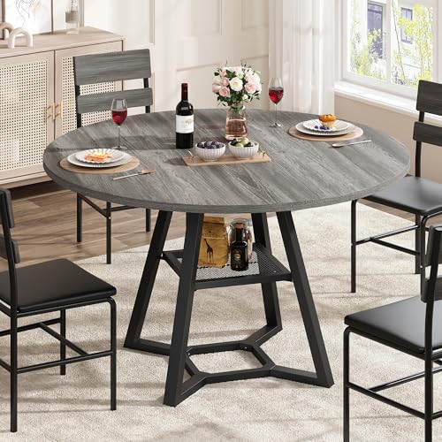 knoworld Round Dining Table for 4, Kitchen Tables Dining Room