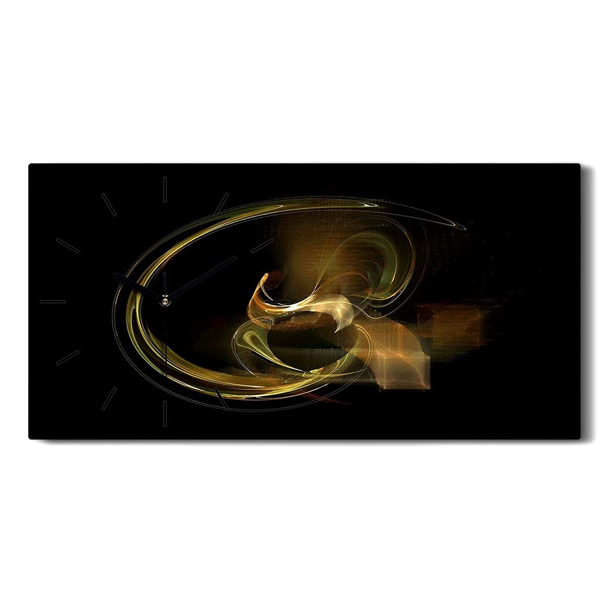 Horloge sur toile 60x30cm image art mural abstrait moderne
