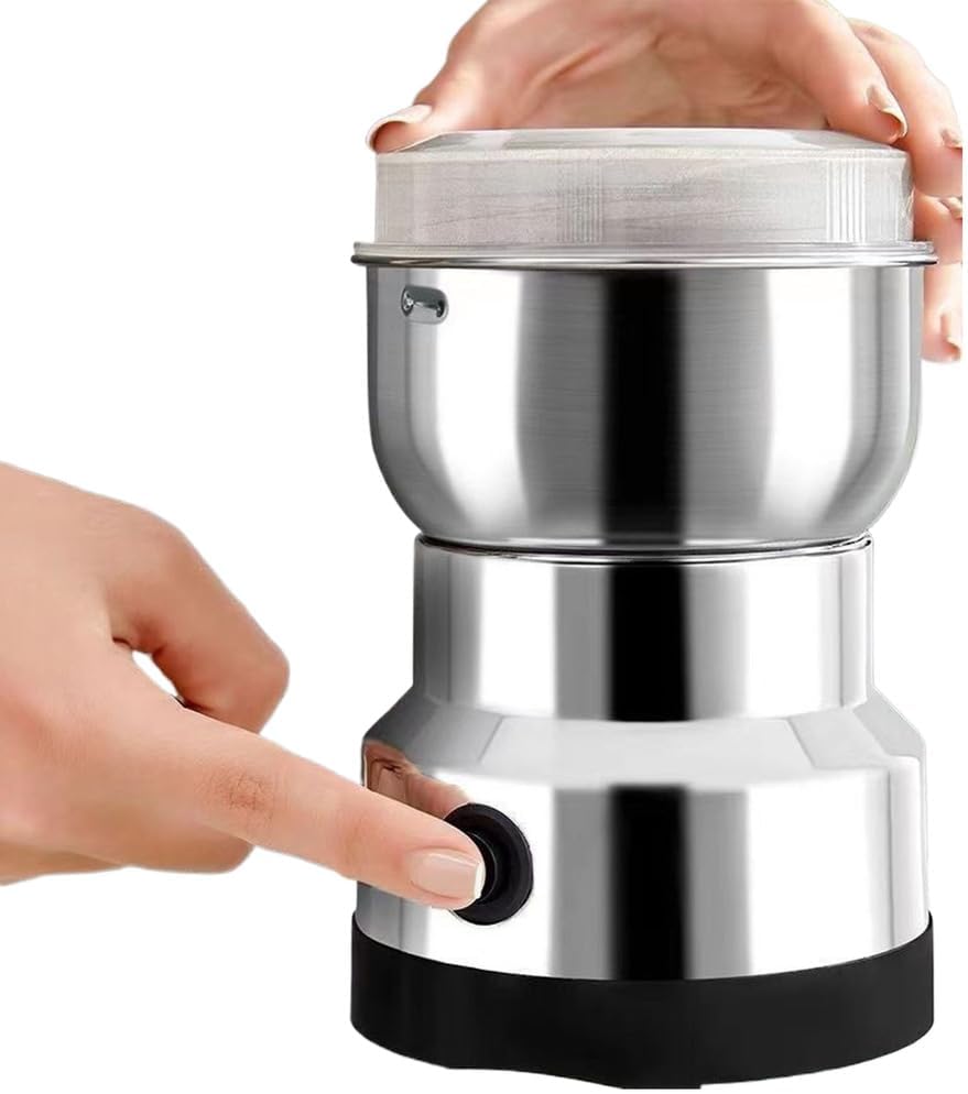 Spice Grinder, 150W Powerful Electric Coffee Bean Grinder, with 2 Blades, 300Ml Multi Function Mini Dry Grain Mill for Grain Nuts Seasoning Coffee