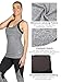 icyzone Women Workout Yoga Spaghetti Strap Racerback Tank Top with Built in Bra (M, Grey Melange)