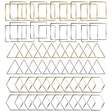 Earrings Beading Hoop for Jewelry Making, FANMAOUS Earrings Findings Hoops Earring Charms Open Bezel Pendant Frame for DIY Craft,Earring Necklace,Crafts Supplies (60pcs Hexagon/Triangle/Square)